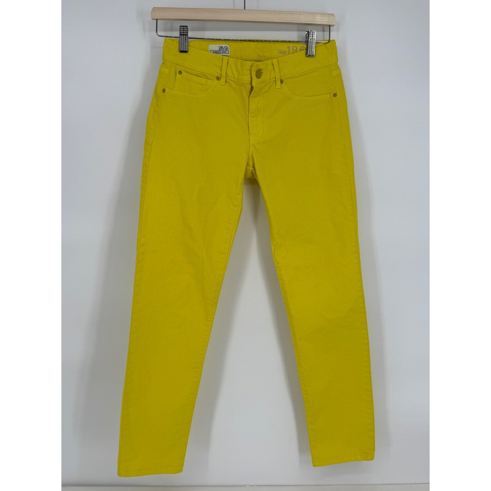 Gap 1969 Womens Bright Yellow Denim Jeans Size 26 Ankle Casual Everyday